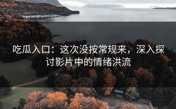 吃瓜入口:这次没按常规来,深入探讨影片中的情绪洪流